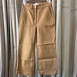 Everlane Wide Leg Crop Pant, Khaki, Size 4